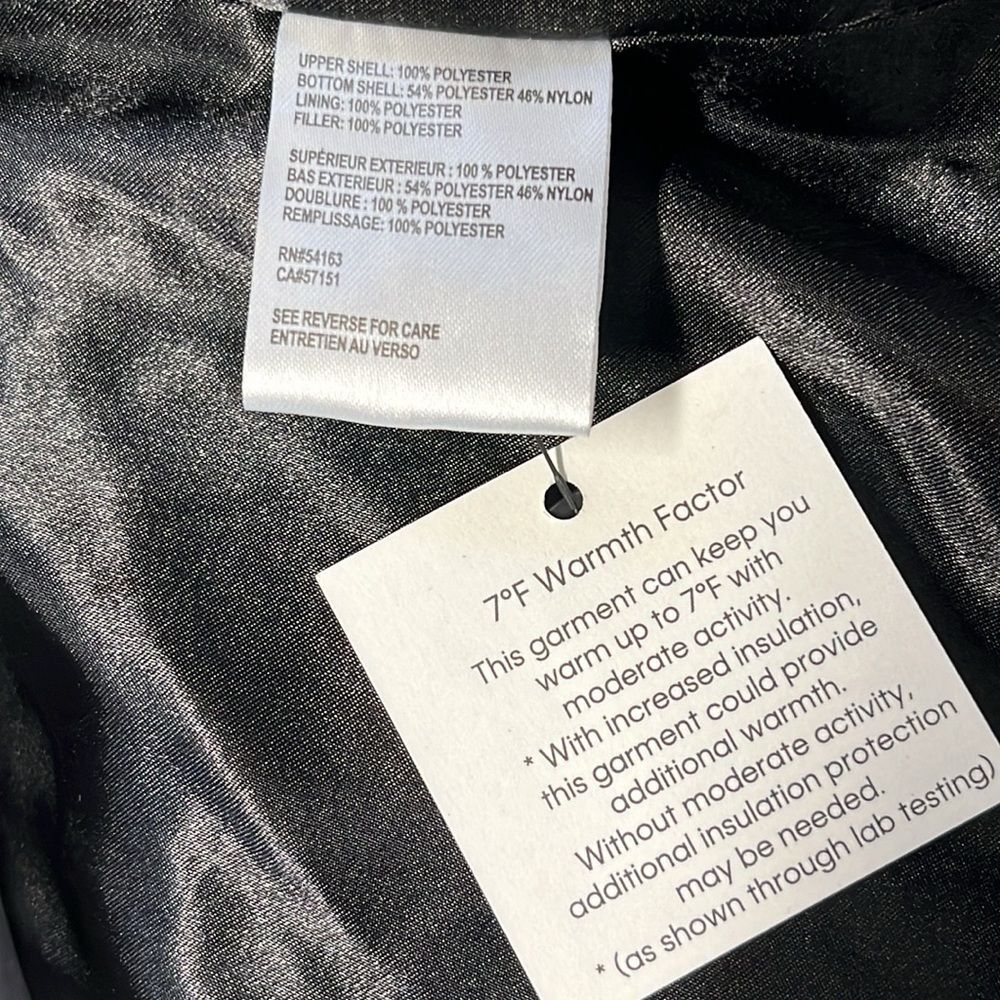 NWOT Calvin Klein | Black Shiny Suede Hood Plush Warm Full Zip Jacket Coat L - Picture 7 of 7